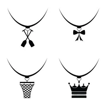 Necklace icon set Stock Illustration
