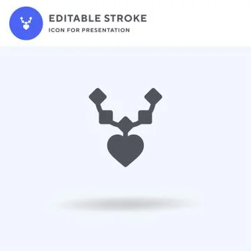 Necklace icon vector, filled flat sign, solid pictogram isolated on white, lo 스톡 일러스트