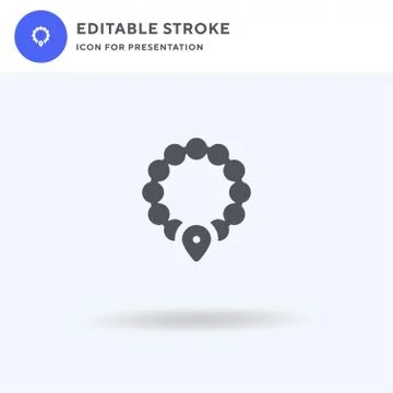 Necklace icon vector, filled flat sign, solid pictogram isolated on white, logo 스톡 일러스트