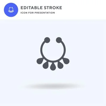 Necklace icon vector, filled flat sign, solid pictogram isolated on white, logo Illustrazione stock