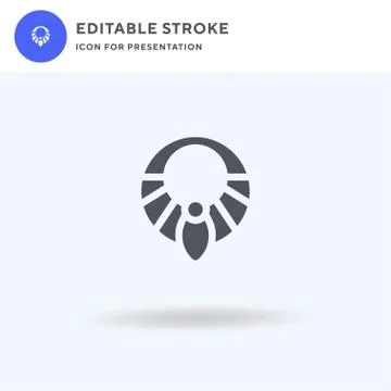 Necklace icon vector, filled flat sign, solid pictogram isolated on white, logo 库存插图