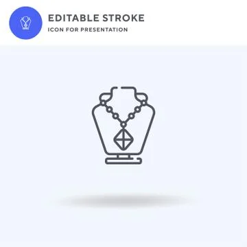 Necklace icon vector, filled flat sign, solid pictogram isolated on white, logo 스톡 일러스트
