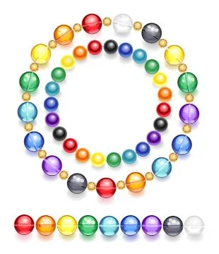 Necklace of multicolored beads Stock Illustration