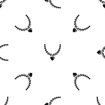 Necklace pattern seamless black Illustrazione stock