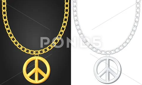 Necklace with peace symbol Stock Illustration