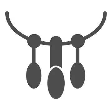 Necklace solid icon. Elegant accessory vector illustration isolated on white Stock Illustration
