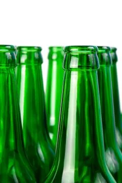 Necks of  beer bottles Stock Photos