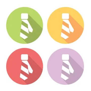 Necktie Flat Icons Set Stock Illustration