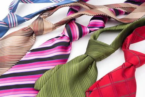 Neckties on white background Stock Photos