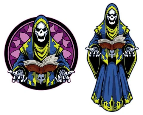 Necromancer Skeleton Mascot イラスト素材