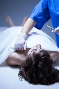Necropsy in the mortuary 写真素材