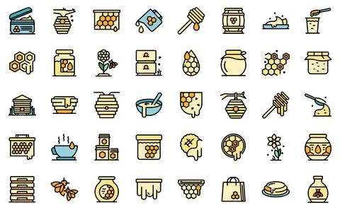 Nectar icons set vector flat Stock Illustration