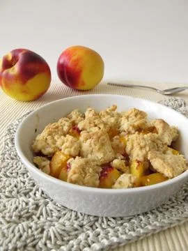 Nectarine crumble Stock Photos