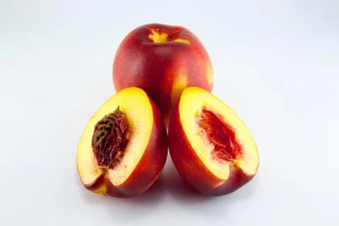 Nectarine fruit isolated Stock Photos