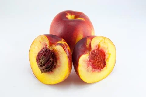 Nectarine fruit isolated Stock Photos
