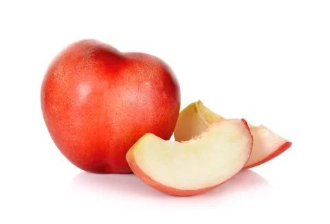Nectarine fruit isolated on the white background Stock Photos