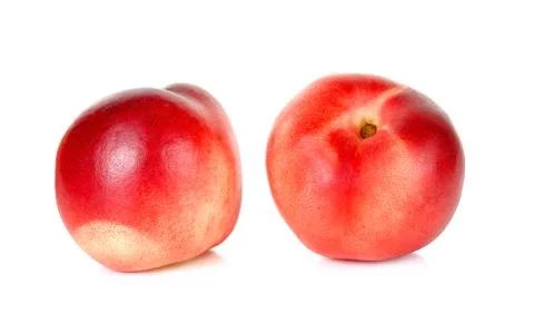 Nectarine fruit isolated on the white background Stock Photos