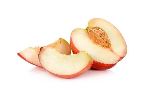 Nectarine fruit isolated on the white background Stock Photos