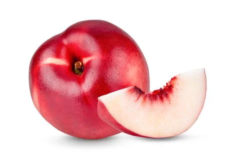 Nectarine fruit isolated on white background Stock Photos