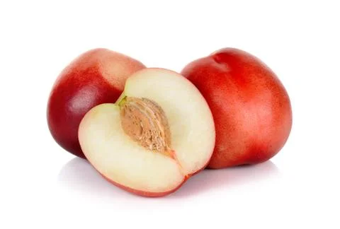 Nectarine fruit isolated on the white Stock Photos