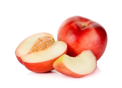 Nectarine fruit isolated on the white Stock Photos