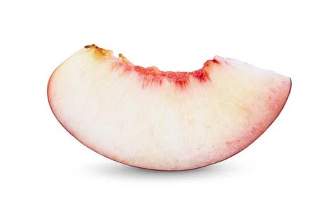Nectarine fruit slice isolated on white Stock Photos