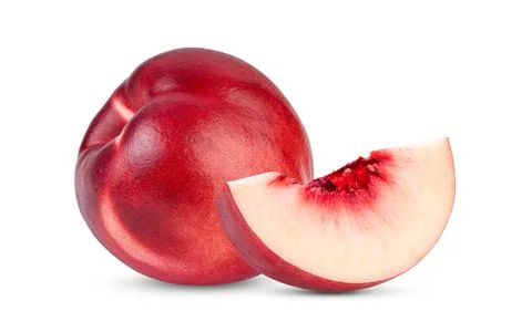 Nectarine fruit on white background Stock Photos