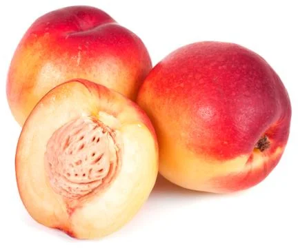 Nectarine isolated on white background Stock Photos