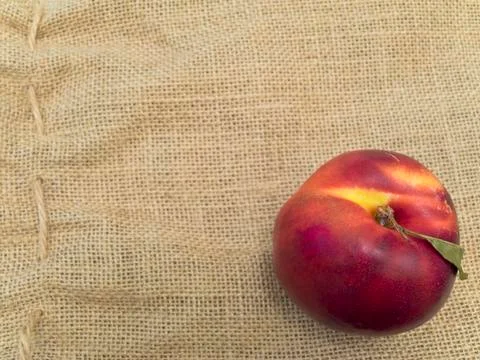 Nectarine at Linen Stock Photos