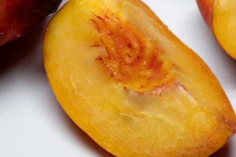 The nectarine peach (commonly called a nectarine) 库存照片