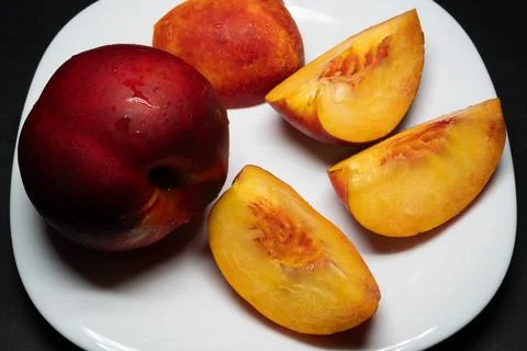 The nectarine peach (commonly called a nectarine) 스톡 사진