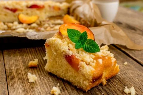 Nectarine pie Stock Photos