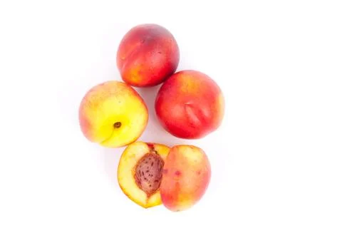 Nectarine on a white background Stock Photos