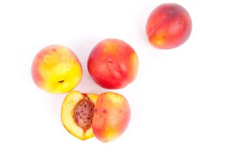 Nectarine on a white background Stock Photos