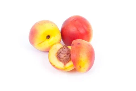 Nectarine on a white background Stock Photos