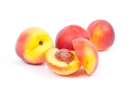 Nectarine on a white background Stock Photos