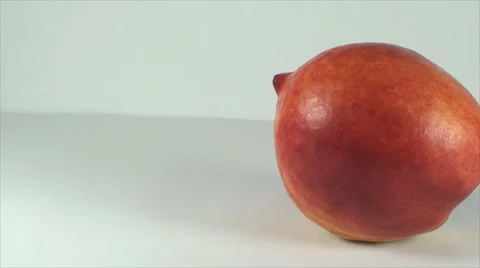 Nectarine On A White Surface, Fruit, Dessert, Delicious, Bio, Organic, Pan Stock Footage 40616524