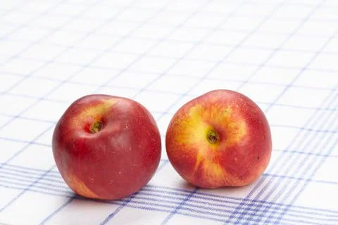 Nectarines on a drying towel Stock Photos