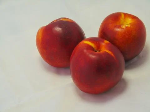 Nectarines on white background. Stock Photos