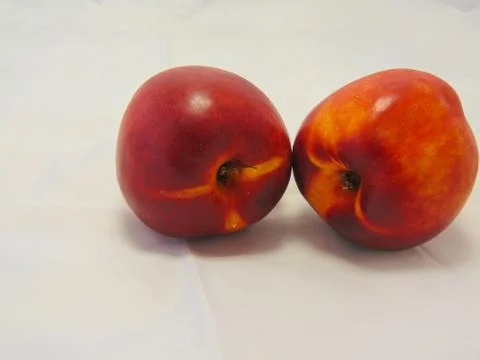 Nectarines on white background. Foto stock