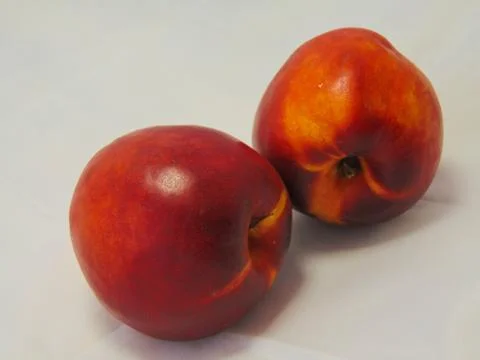 Nectarines on white background. Foto stock
