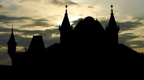 Nederland The Efteling theatre sunset Video stock 10718989