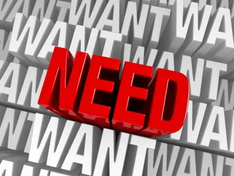 Need above want Stock Illustration