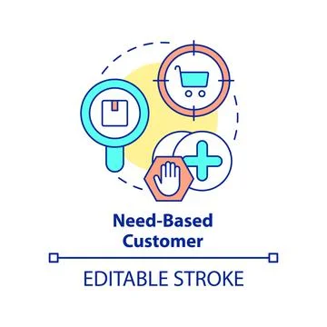 Need based customer concept icon Stock Illustration