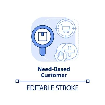Need based customer light blue concept icon Stock Illustration