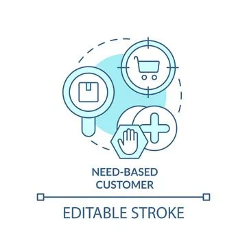 Need based customer turquoise concept icon Stock Illustration
