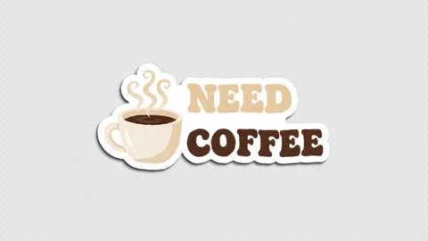 Need Coffee Wiggle Sticker, Doodle Style Vidéo 321056393