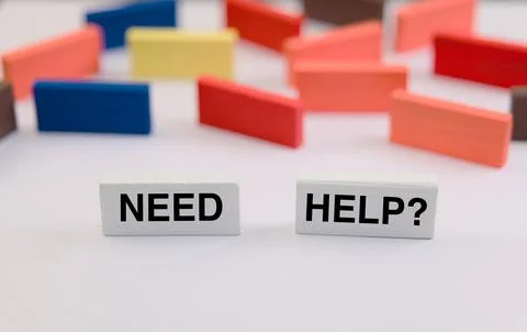 Need Help Blocks Stock Photos