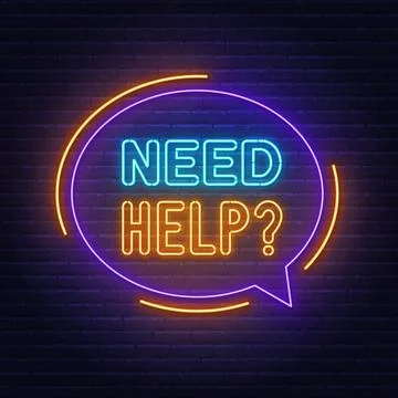 Need help neon sign on a brick background. Stock Illustration