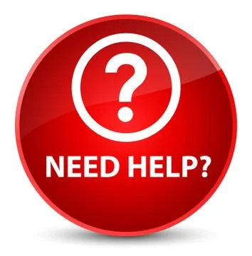 Need help (question icon) elegant red round button Stock Illustration